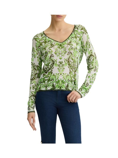 Maglia lurex con stampa Liu Jo | WA5476MA24O.M9506